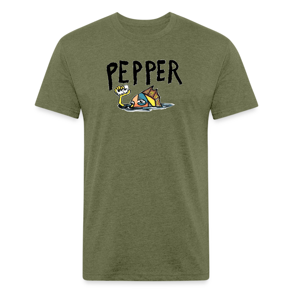 Peper Fish F by Next Level - heather military green