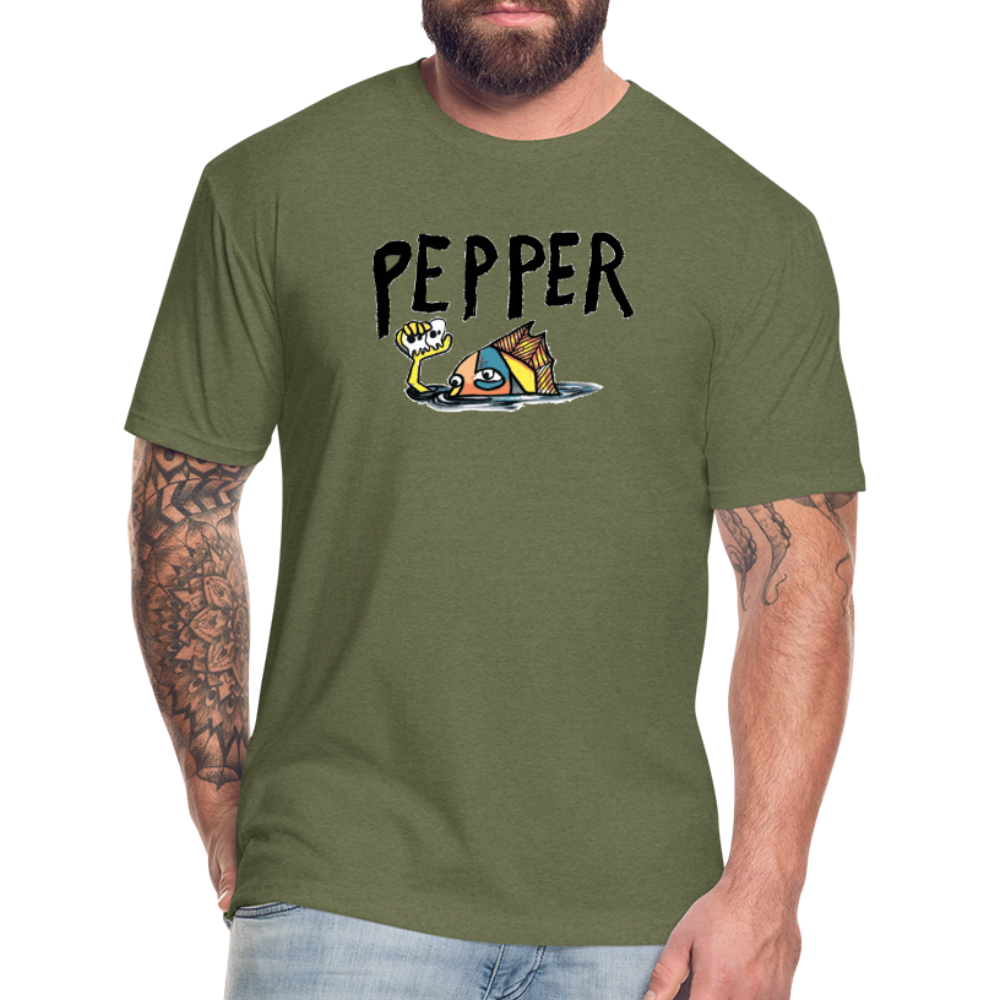 Peper Fish F by Next Level - heather military green
