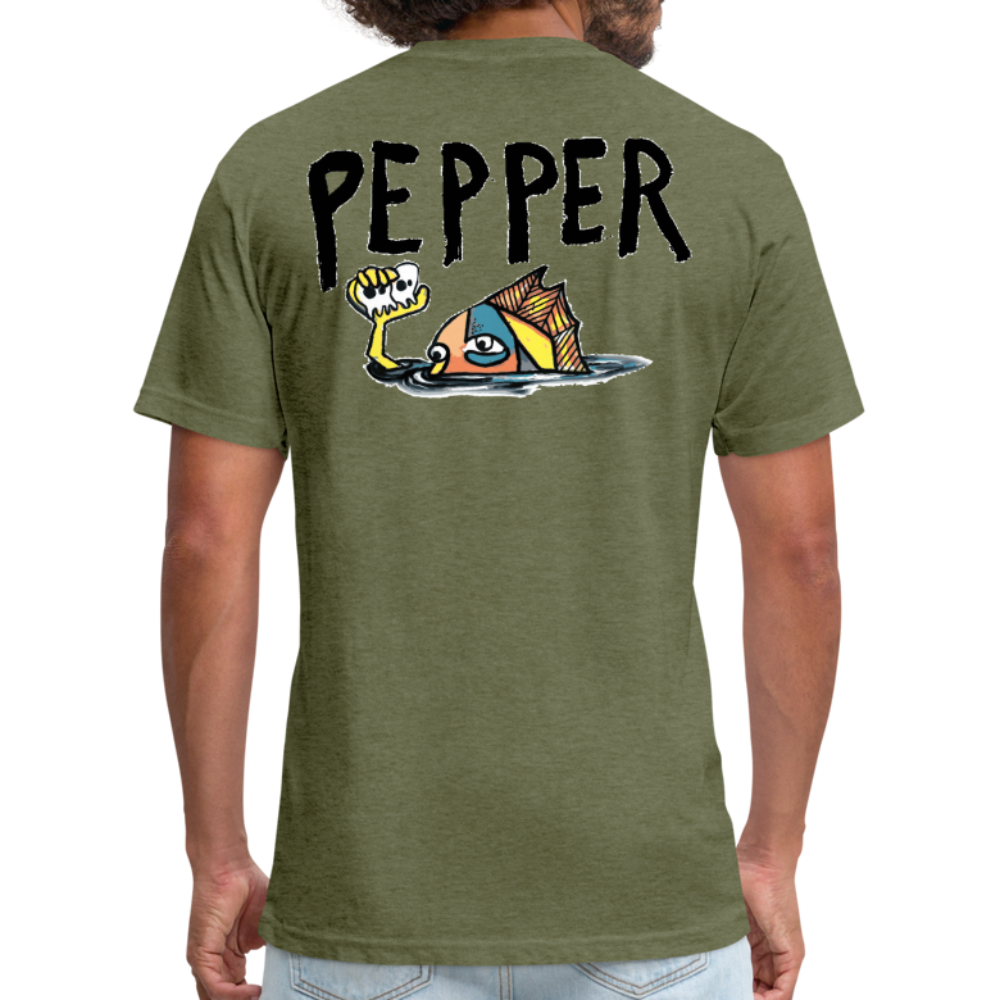 Peper Ghost F - Fish B by Next Level - heather military green