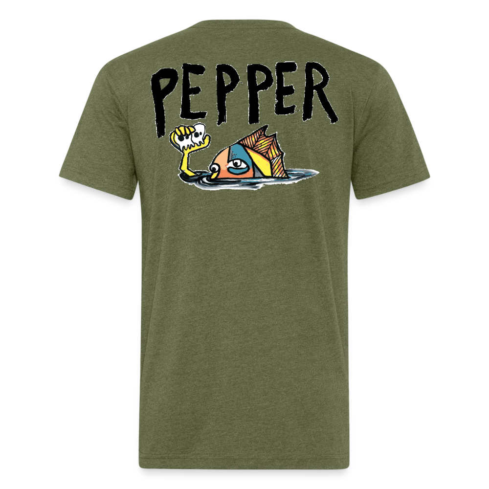 Peper Ghost F - Fish B by Next Level - heather military green
