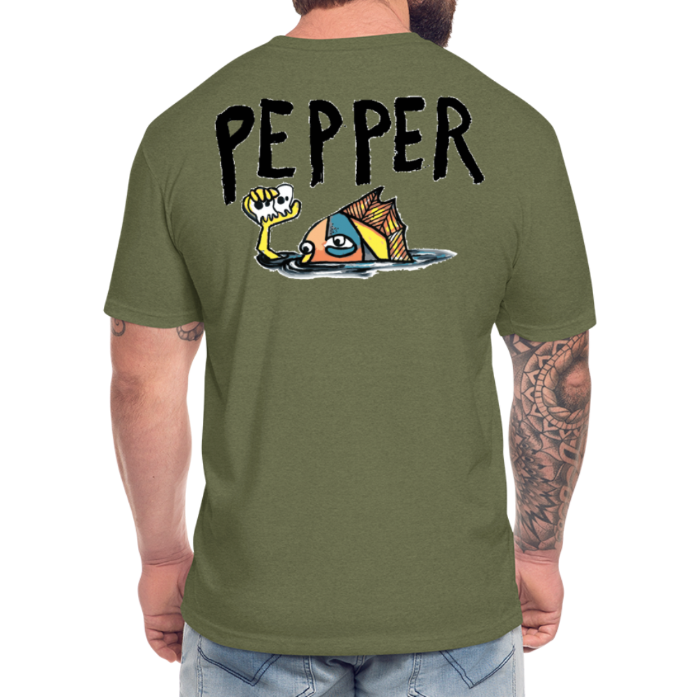 Peper Ghost F - Fish B by Next Level - heather military green