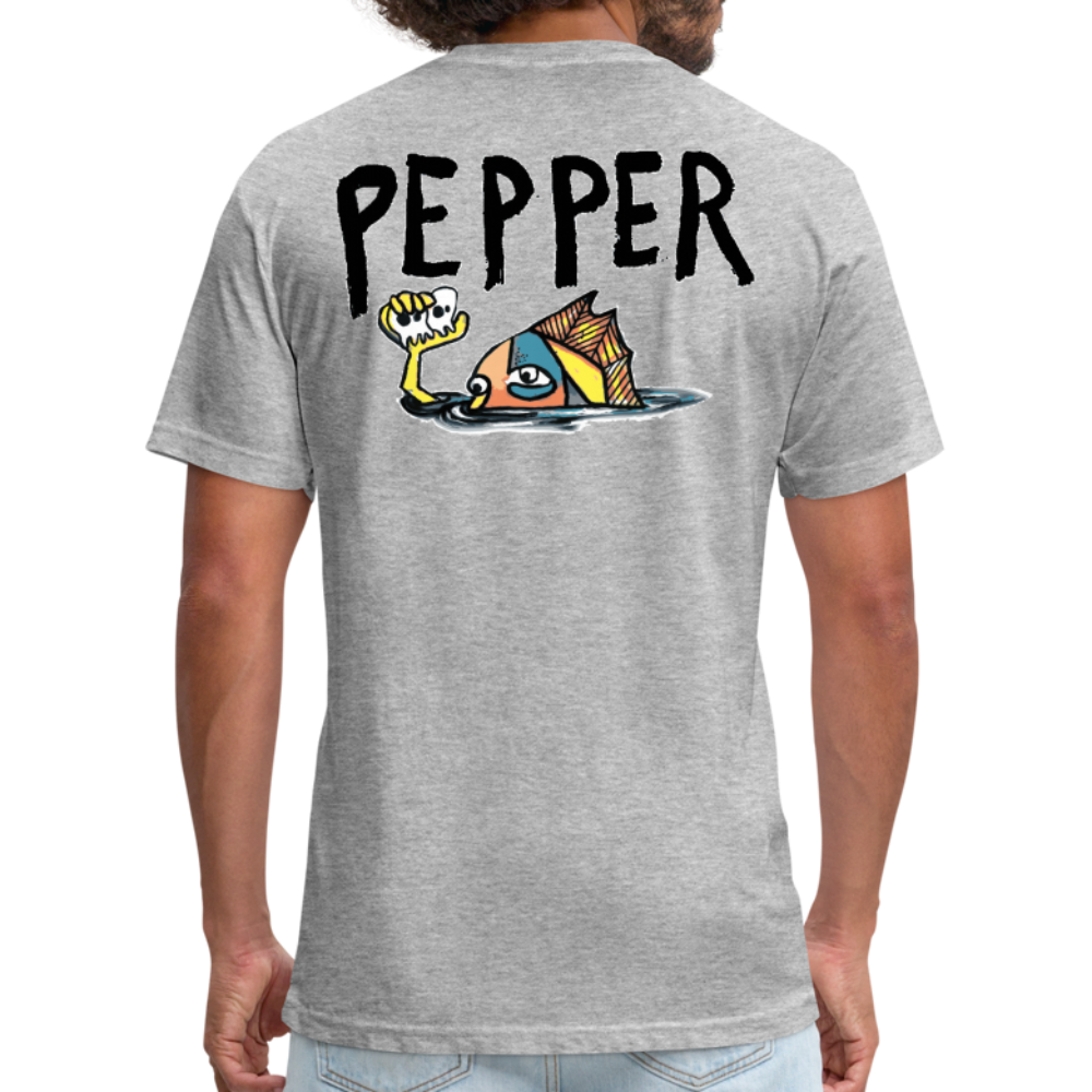 Peper Drip F - Fish B  by Next Level - heather gray