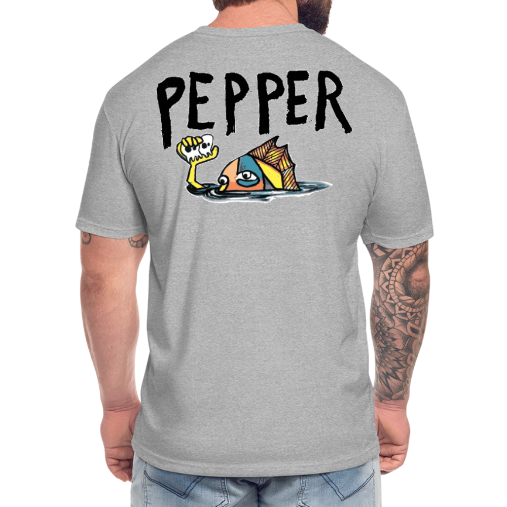 Peper Drip F - Fish B  by Next Level - heather gray