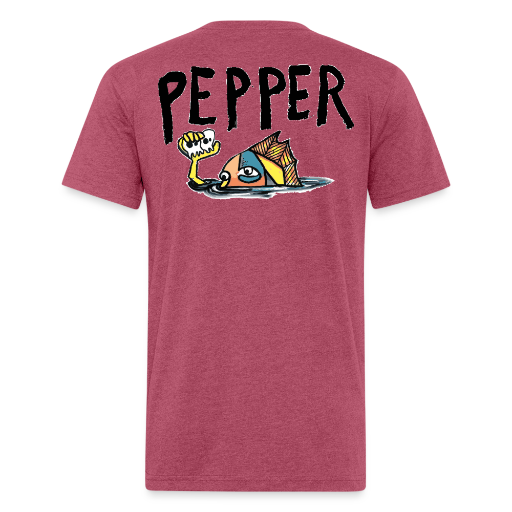 Peper Drip F - Fish B  by Next Level - heather burgundy