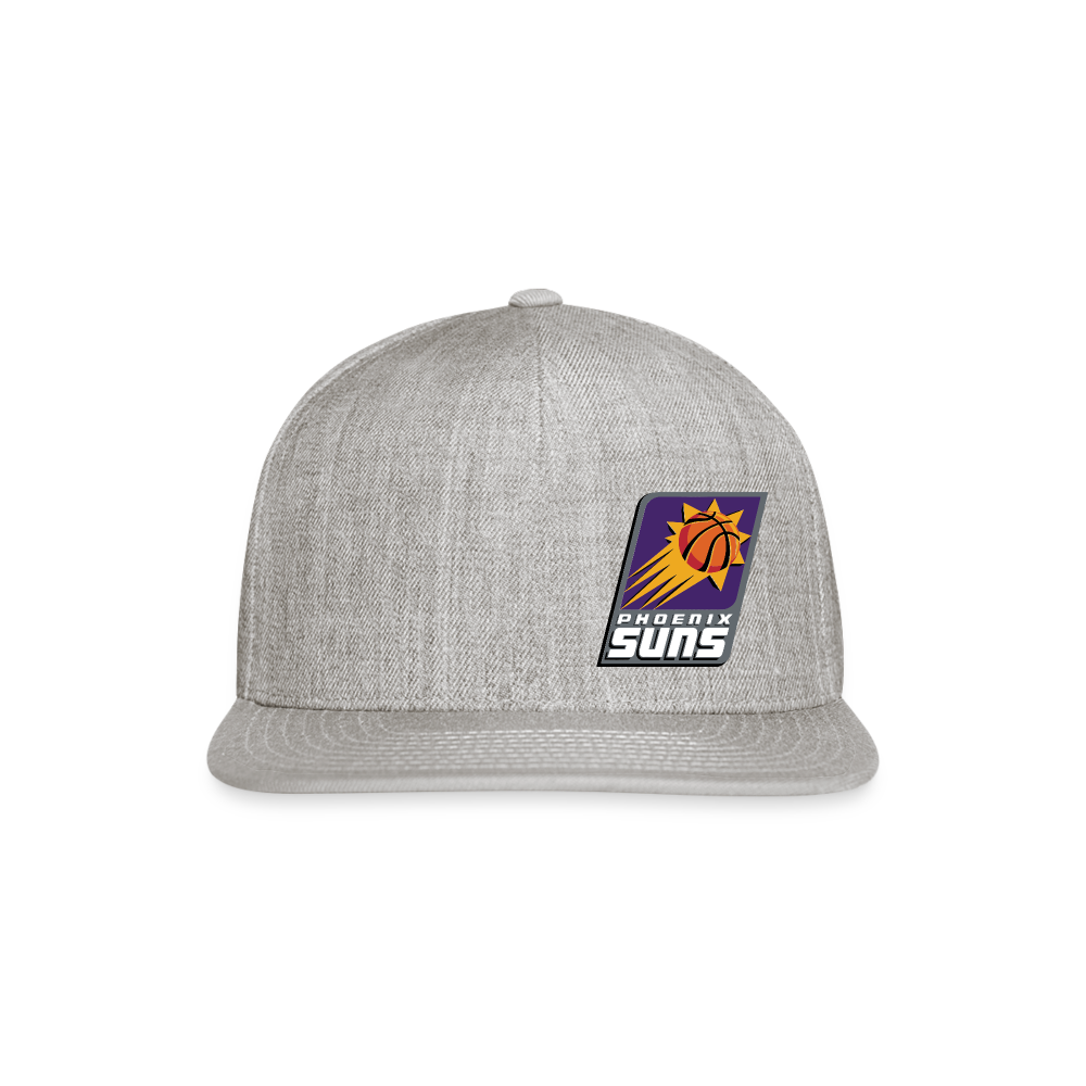 Suns Slant Grey Snapback Baseball Cap - heather gray