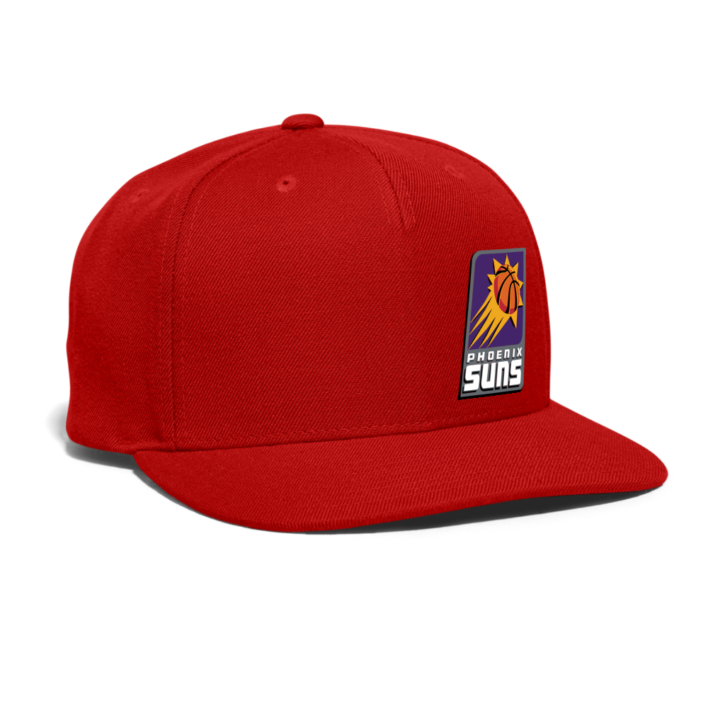 Suns Slant Grey Snapback Baseball Cap - red