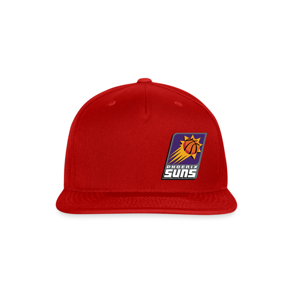 Suns Slant Grey Snapback Baseball Cap - red