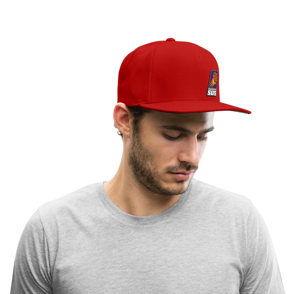 Suns Slant Grey Snapback Baseball Cap - red