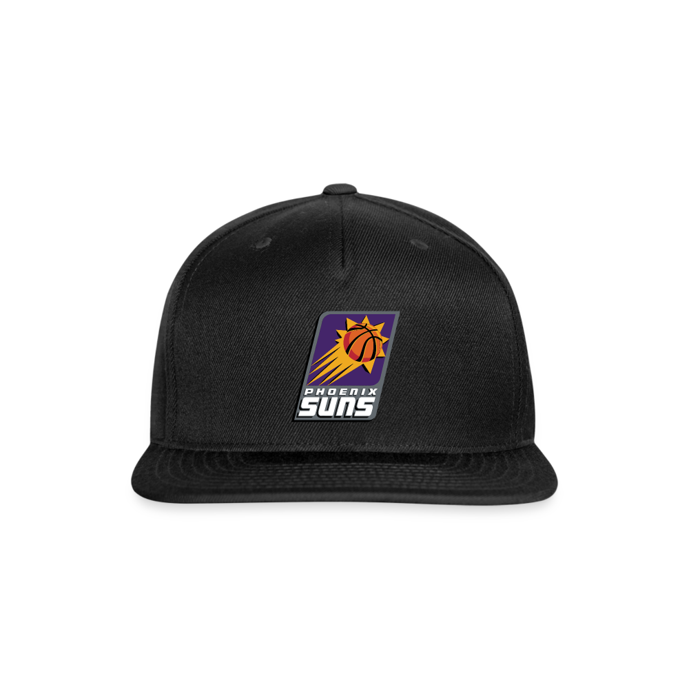Suns Slant Center Grey Snapback Baseball Cap - black