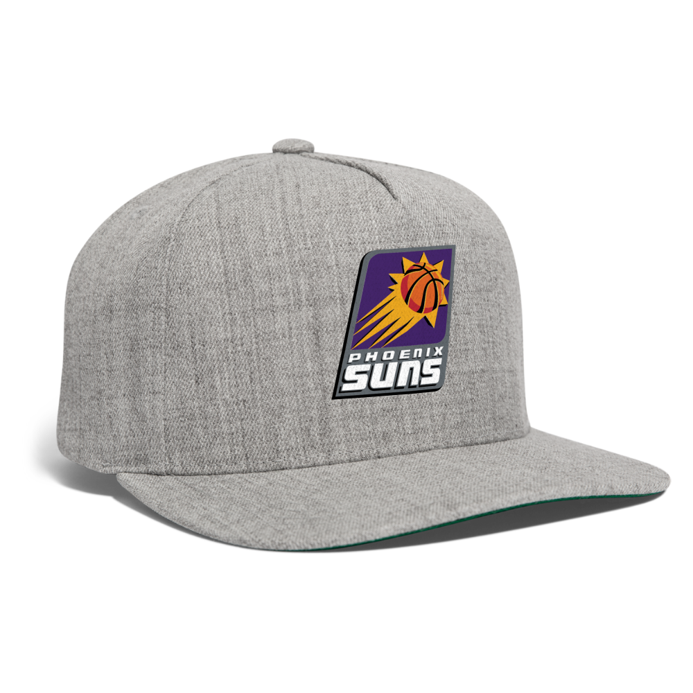 Suns Slant Center Grey Snapback Baseball Cap - heather gray