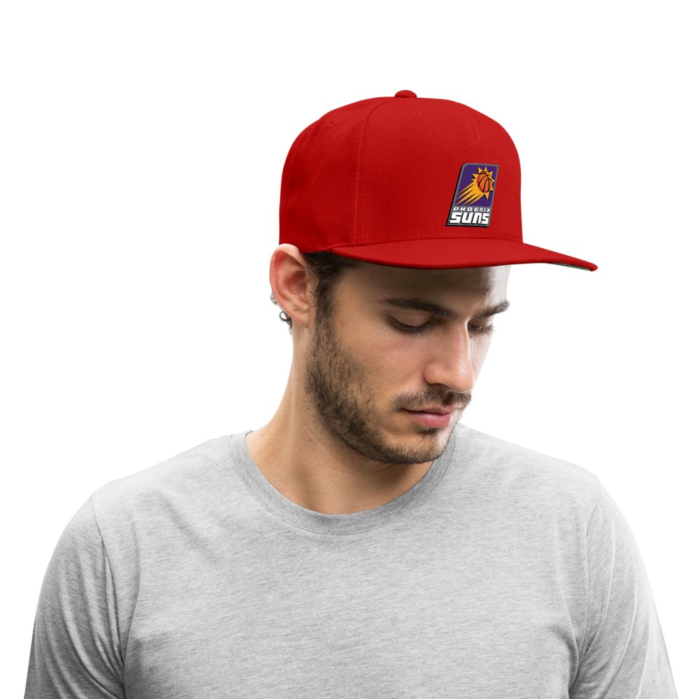 Suns Slant Center Grey Snapback Baseball Cap - red