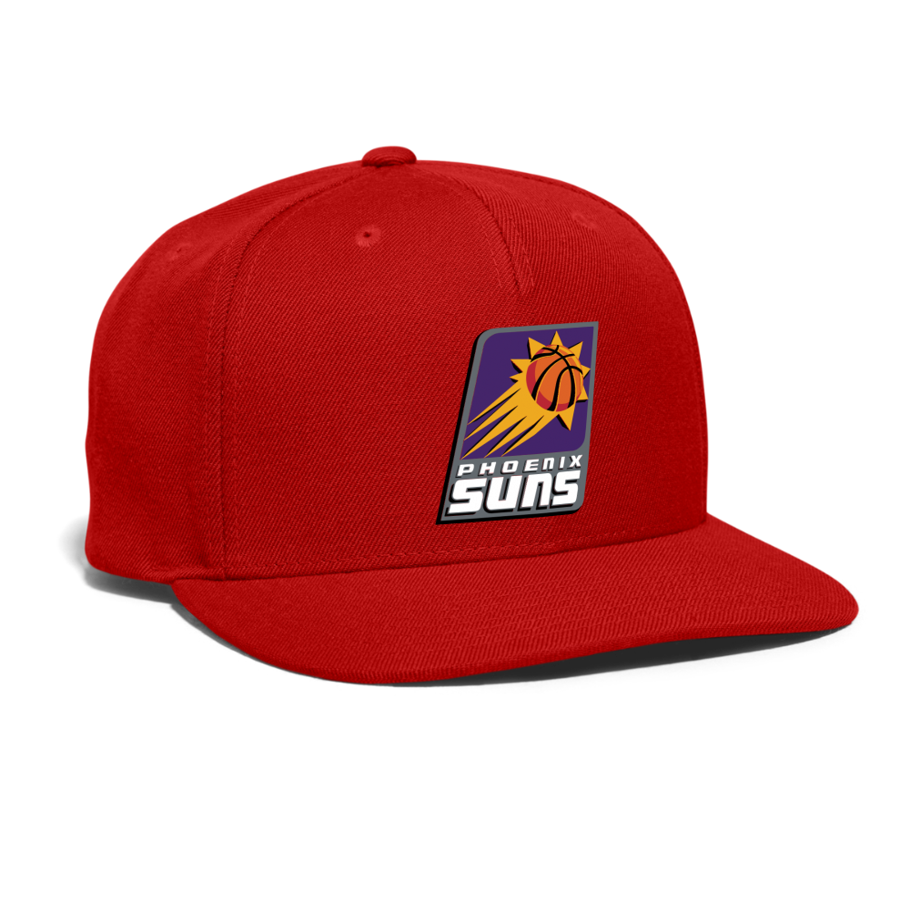 Suns Slant Center Grey Snapback Baseball Cap - red