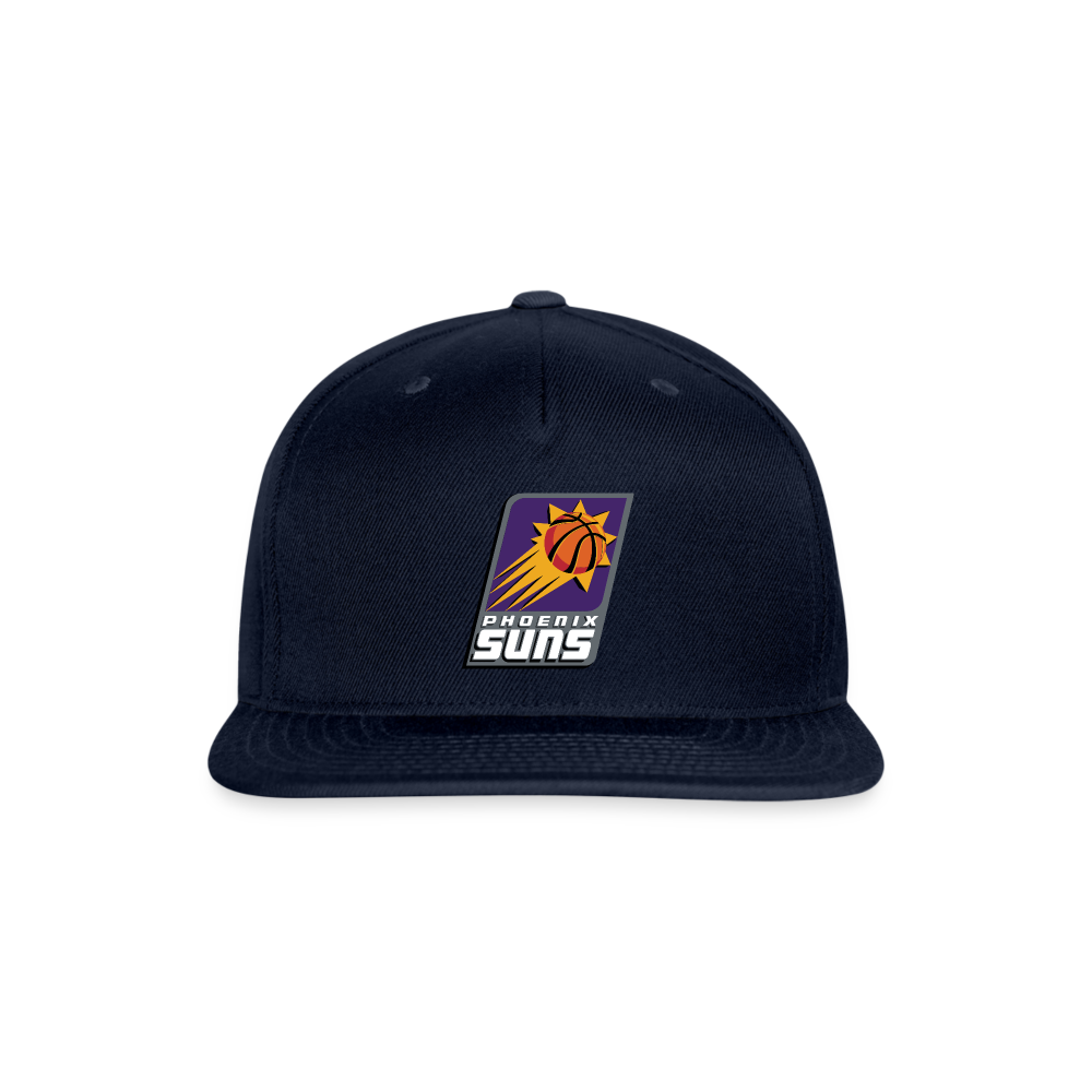 Suns Slant Center Grey Snapback Baseball Cap - navy