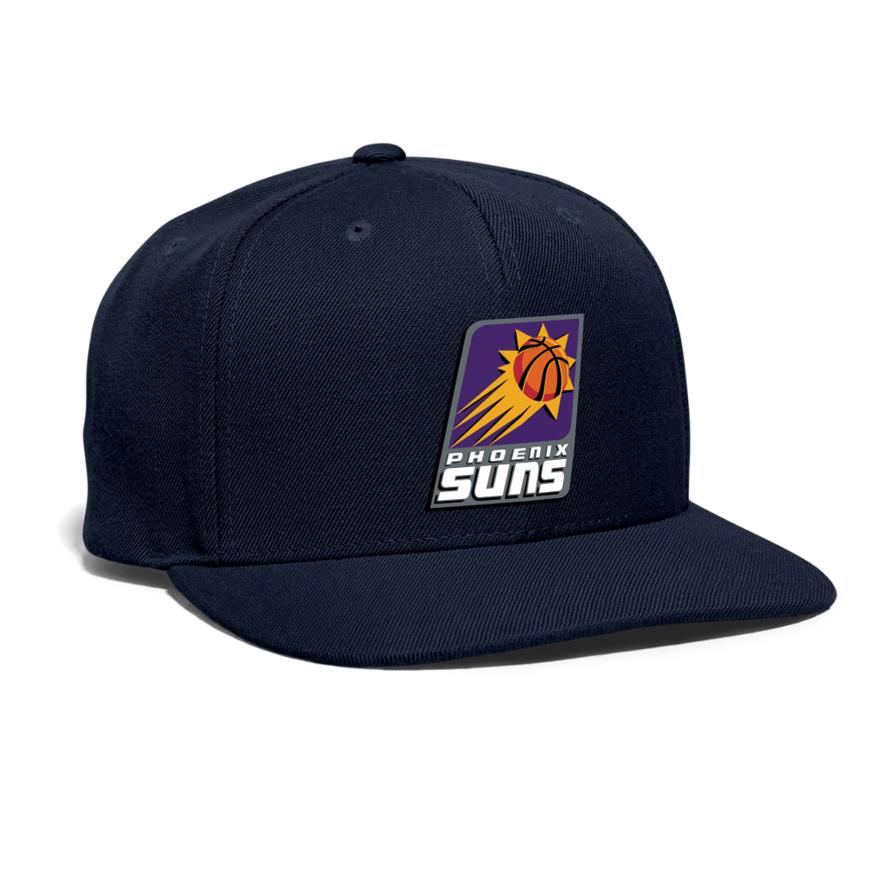 Suns Slant Center Grey Snapback Baseball Cap - navy