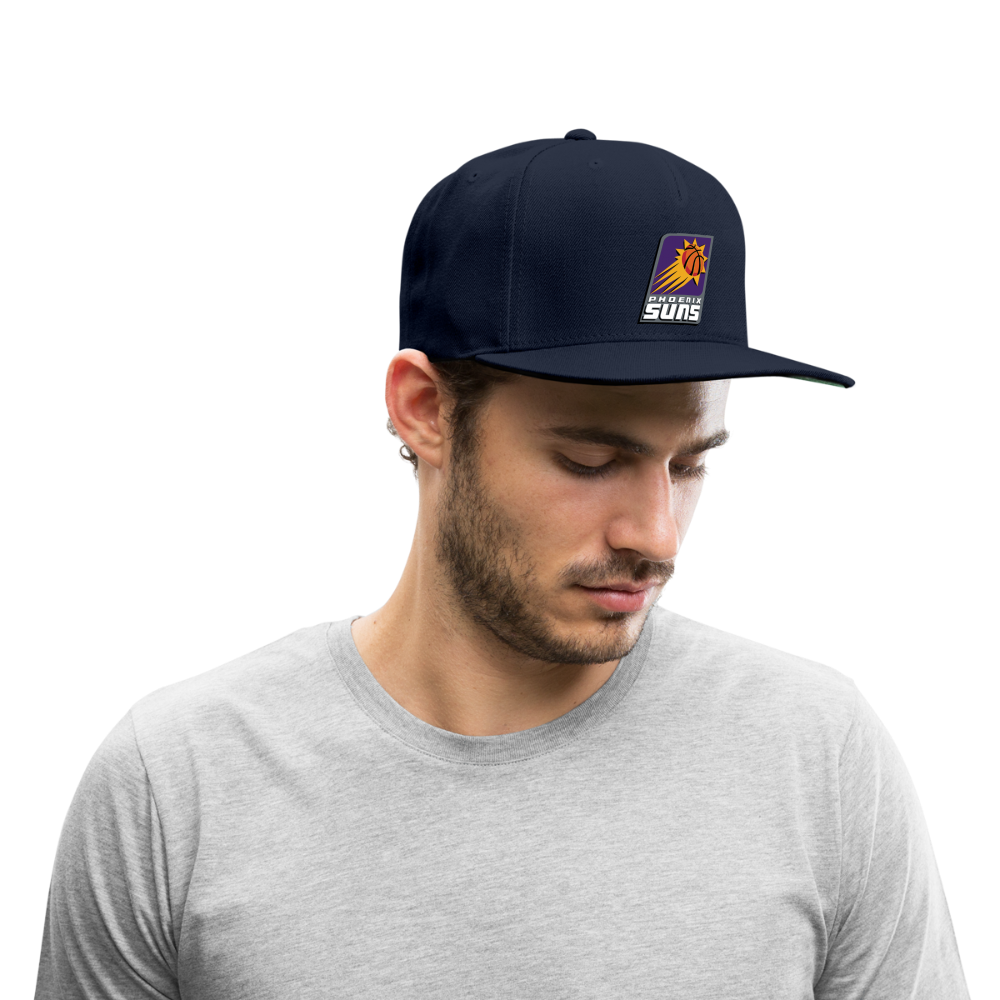 Suns Slant Center Grey Snapback Baseball Cap - navy