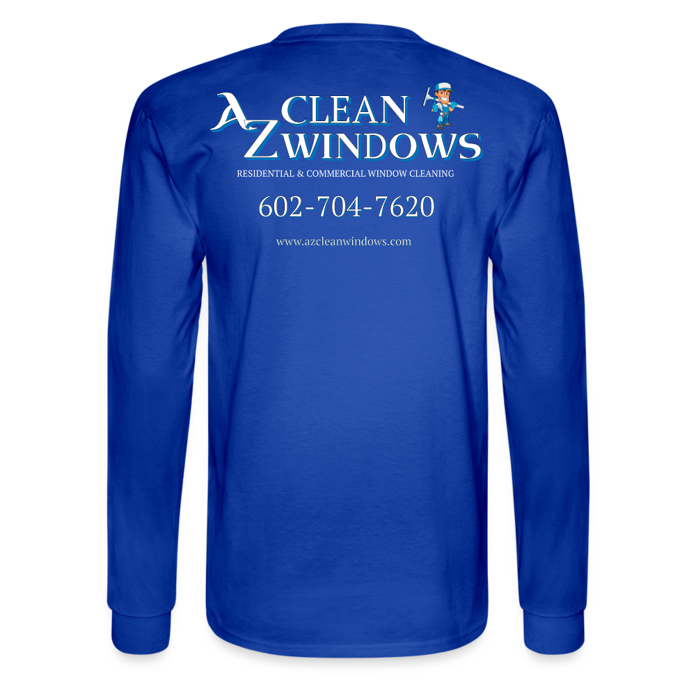 Az Clean Wht Letters Long Sleeve - royal blue
