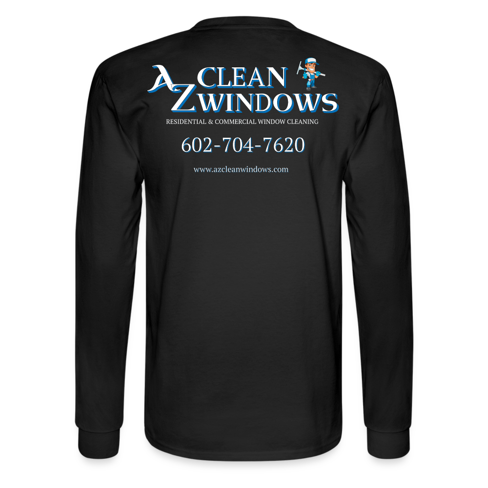 Az Clean Wht Letters Long Sleeve - black