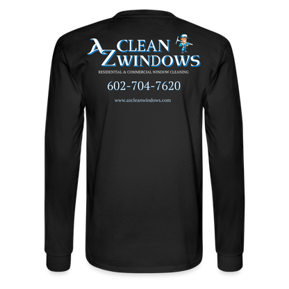 Az Clean Wht Letters Long Sleeve - black