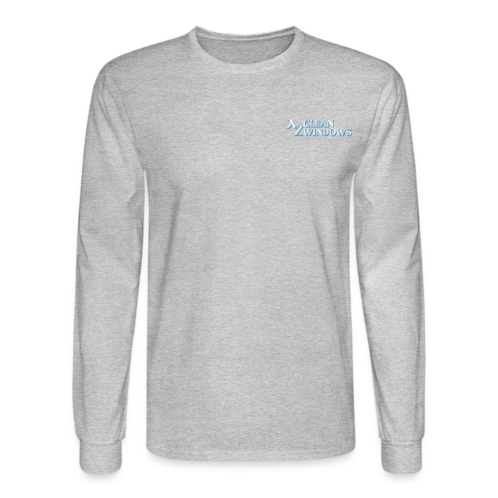 Az Clean Wht Letters Long Sleeve - heather gray