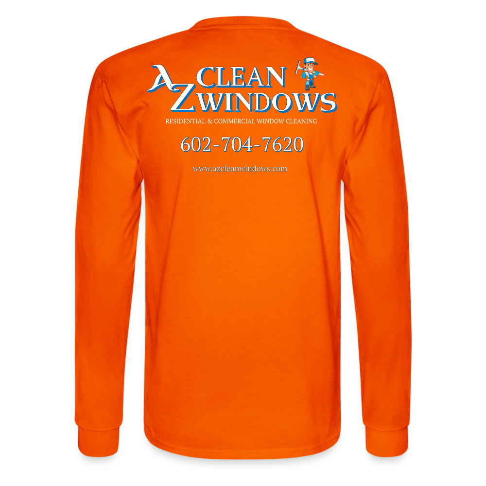 Az Clean Wht Letters Long Sleeve - orange