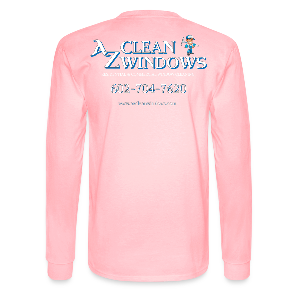 Az Clean Wht Letters Long Sleeve - pink
