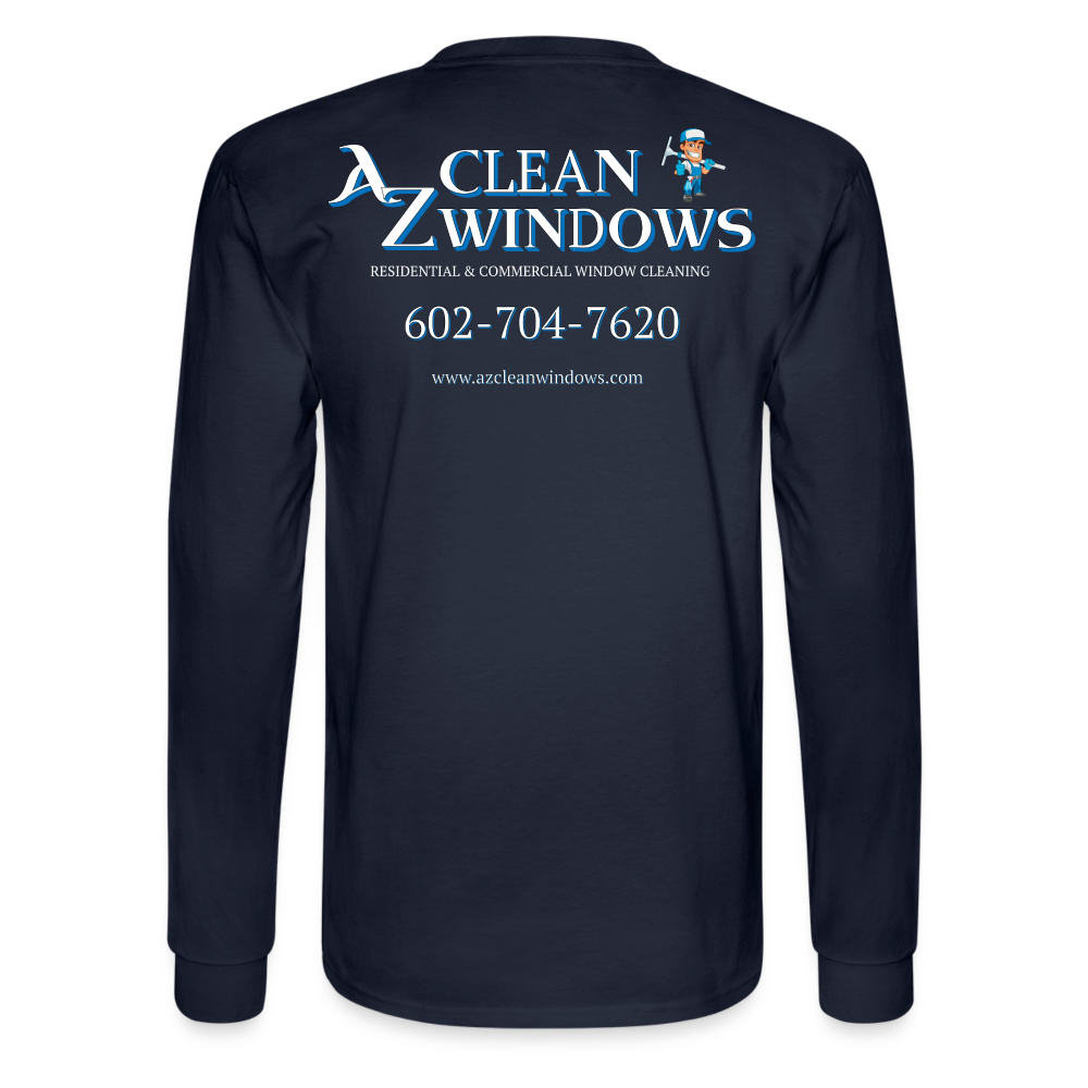 Az Clean Wht Letters Long Sleeve - navy