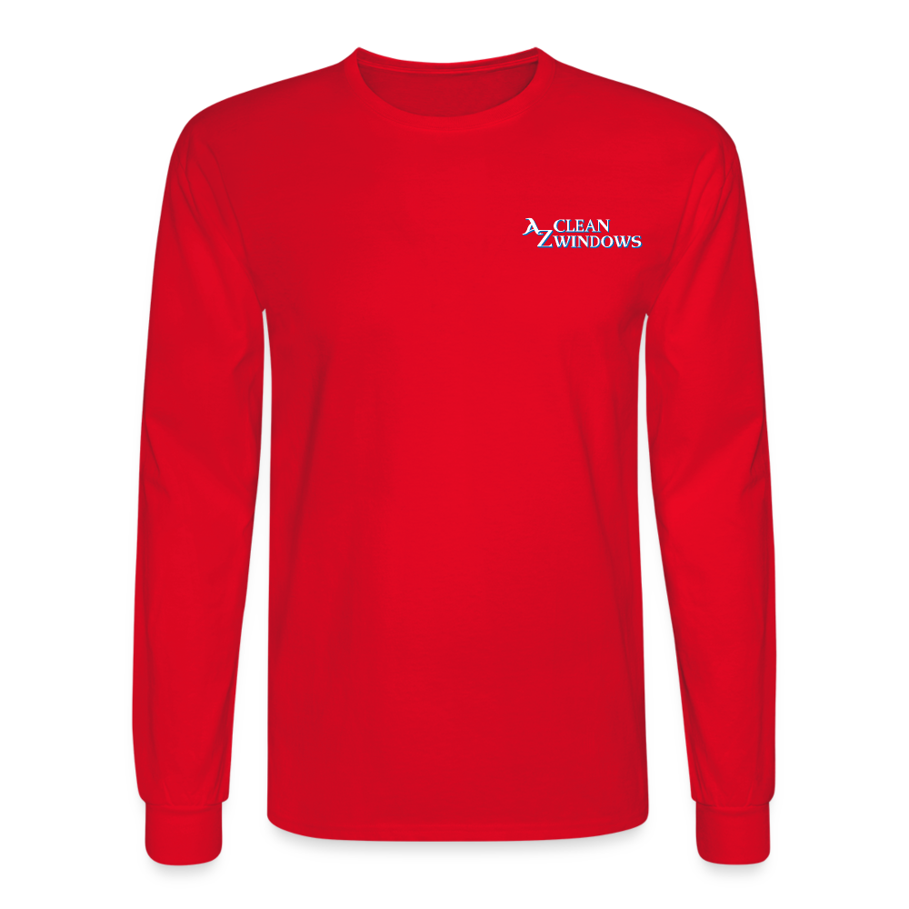 Az Clean Wht Letters Long Sleeve - red