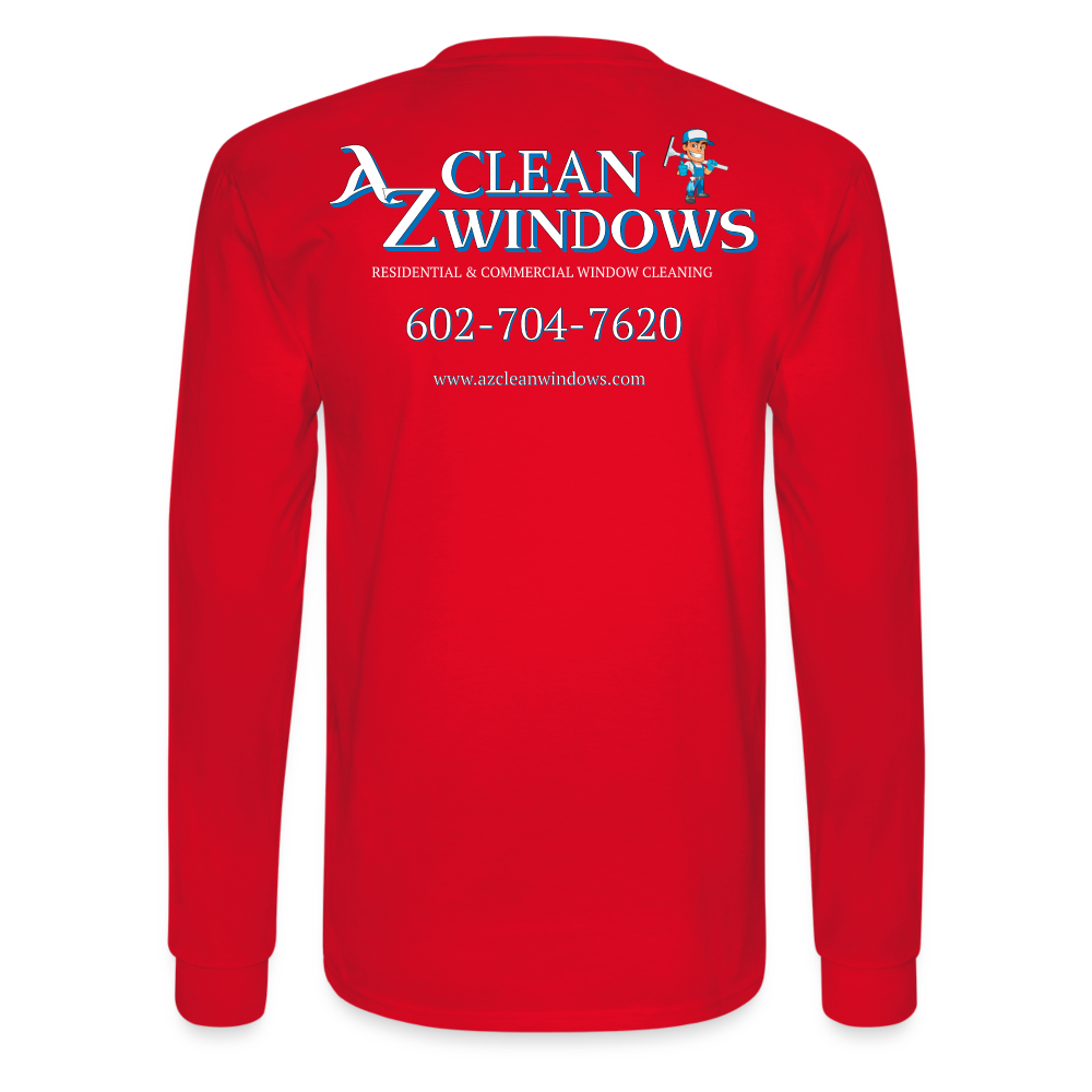 Az Clean Wht Letters Long Sleeve - red
