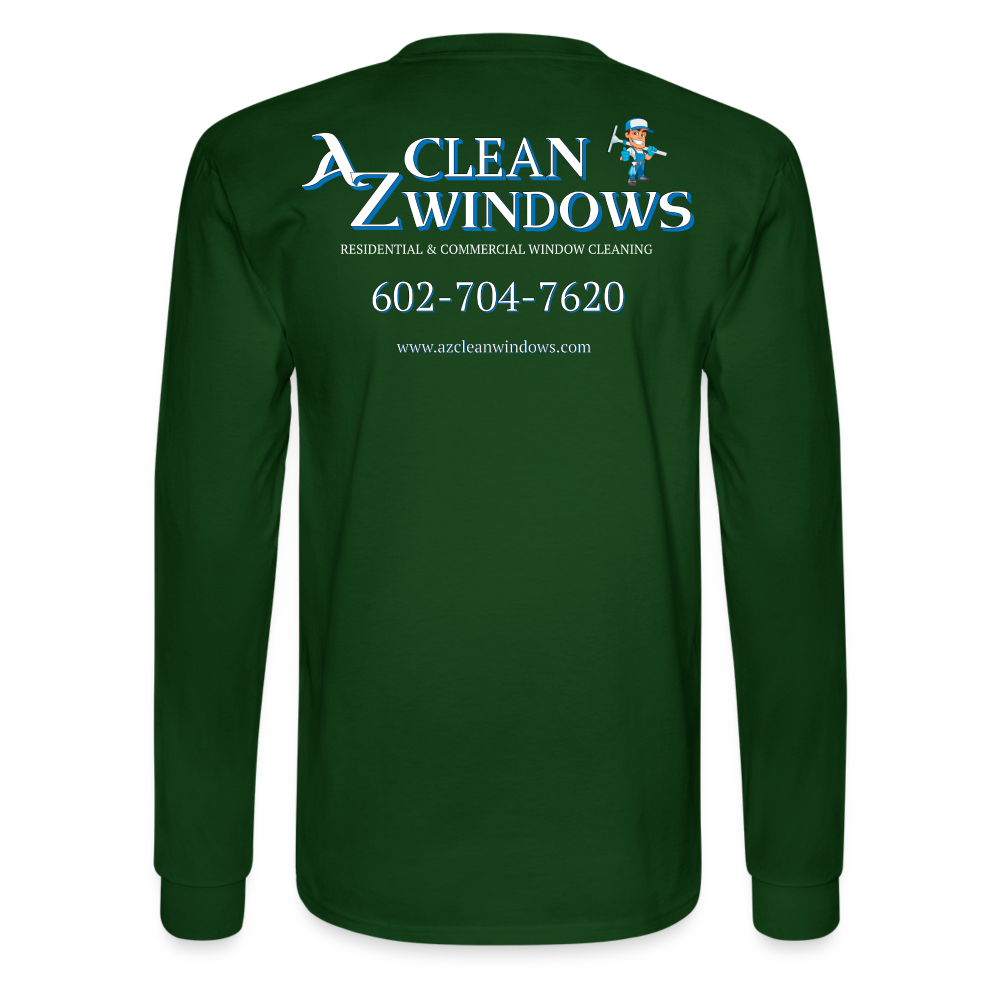 Az Clean Wht Letters Long Sleeve - forest green