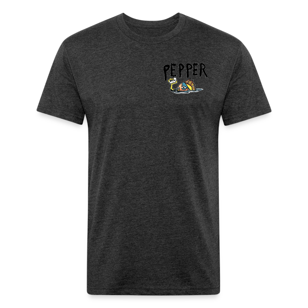 Peper Fish F/ Big Fish B T-Shirt by Next Level - heather black