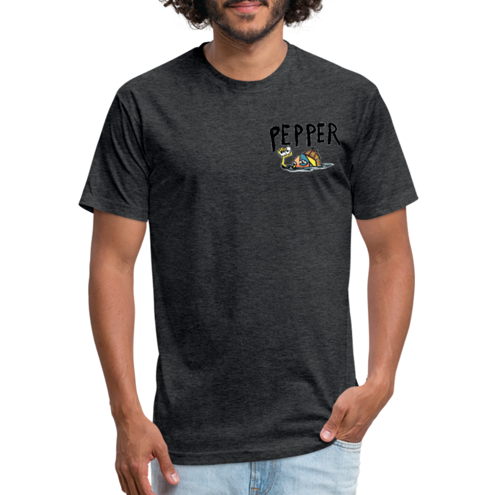 Peper Fish F/ Big Fish B T-Shirt by Next Level - heather black