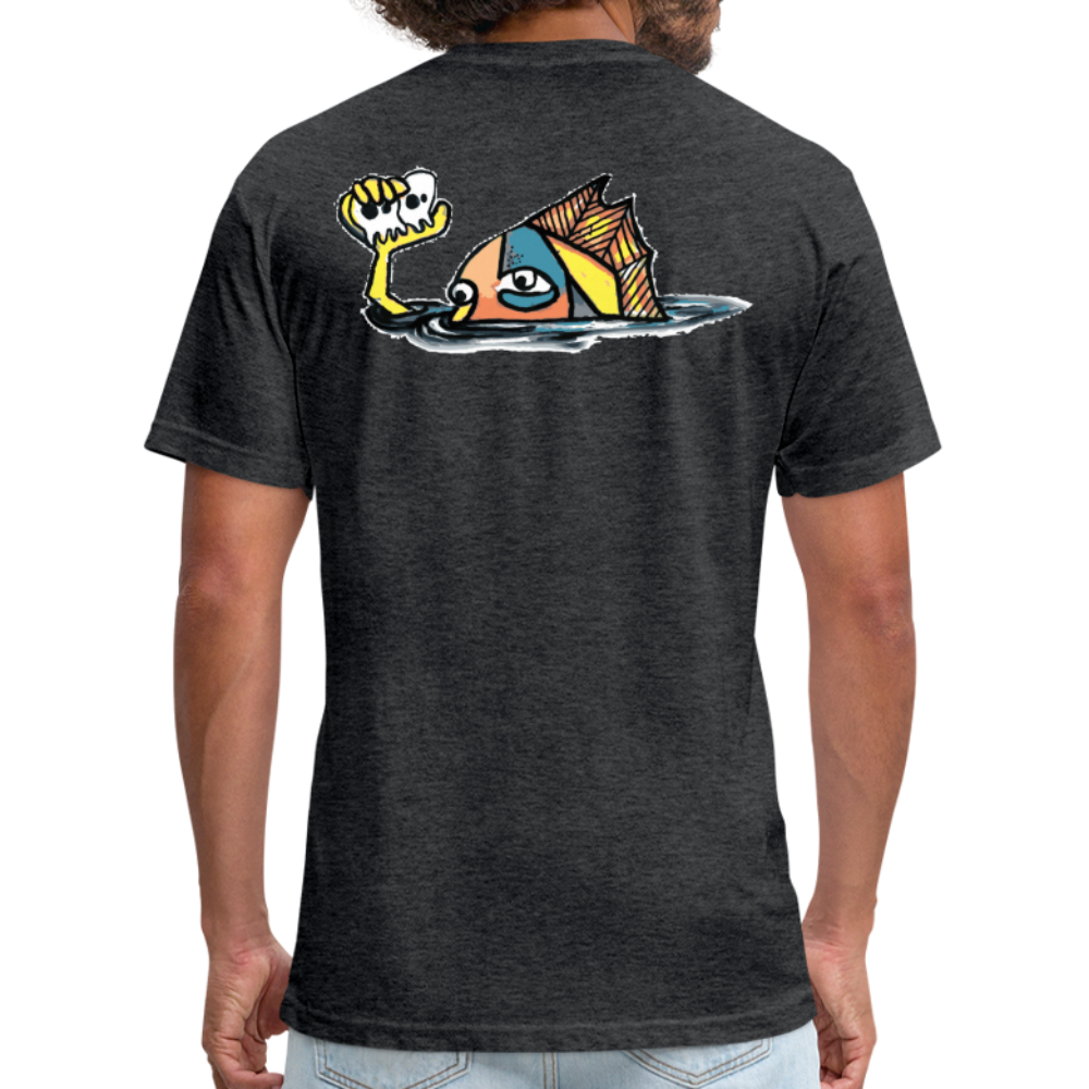 Peper Fish F/ Big Fish B T-Shirt by Next Level - heather black
