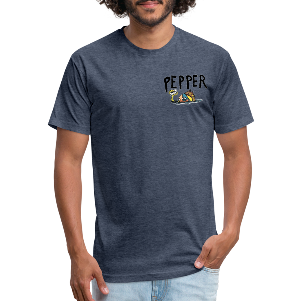 Peper Fish F/ Big Fish B T-Shirt by Next Level - heather navy