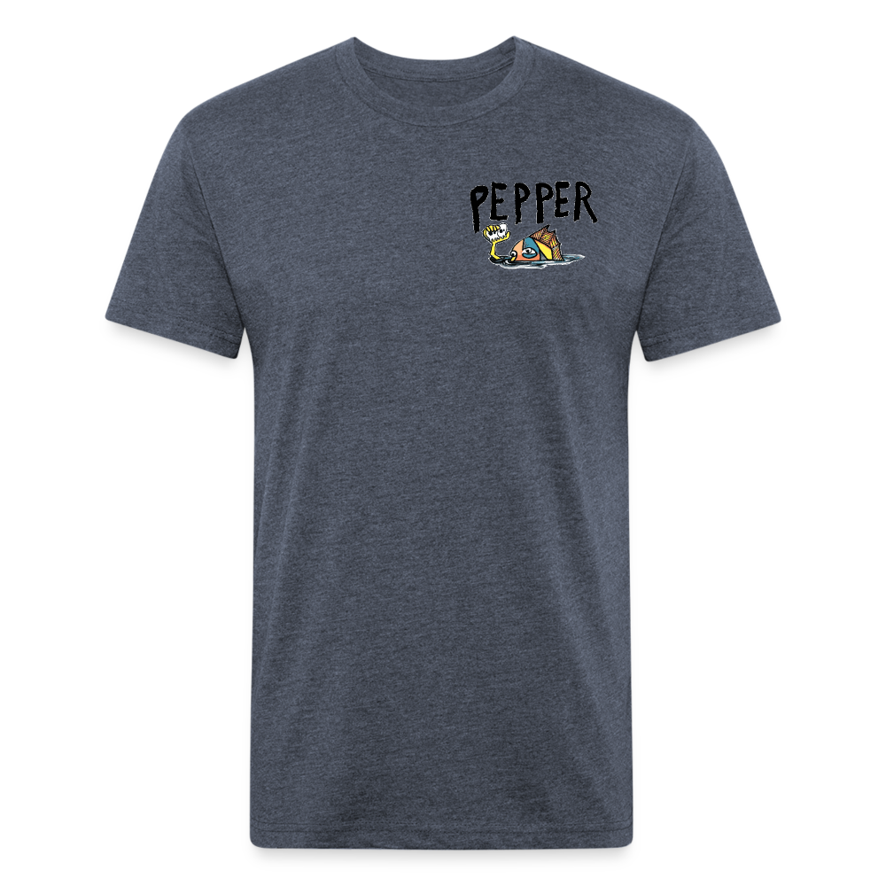 Peper Fish F/ Big Fish B T-Shirt by Next Level - heather navy