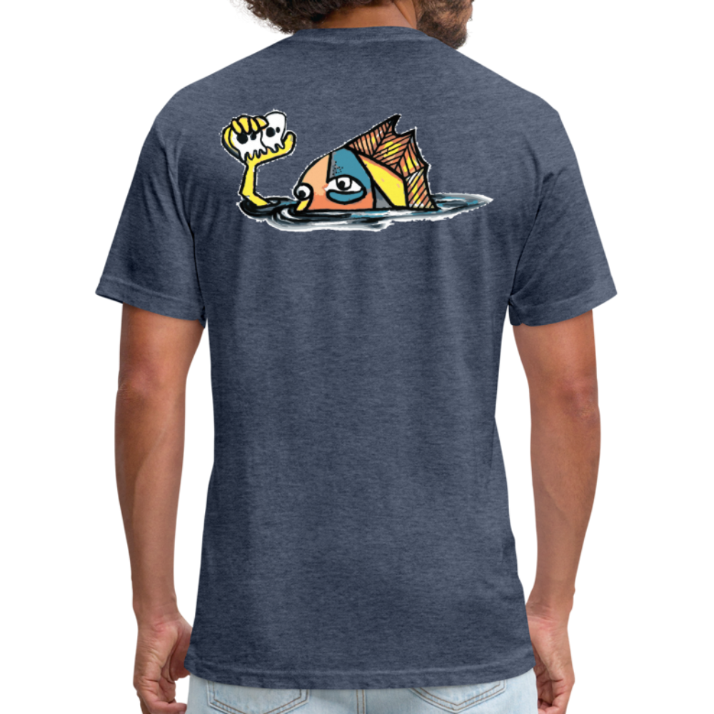 Peper Fish F/ Big Fish B T-Shirt by Next Level - heather navy