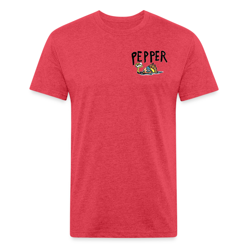 Peper Fish F/ Big Fish B T-Shirt by Next Level - heather red