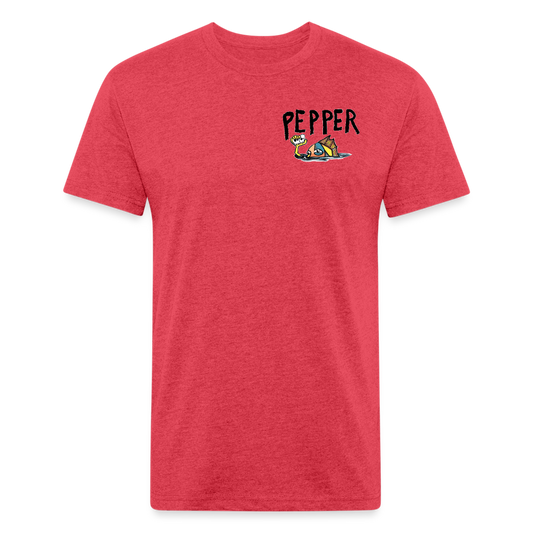 Peper Fish F/ Big Fish B T-Shirt by Next Level - heather red