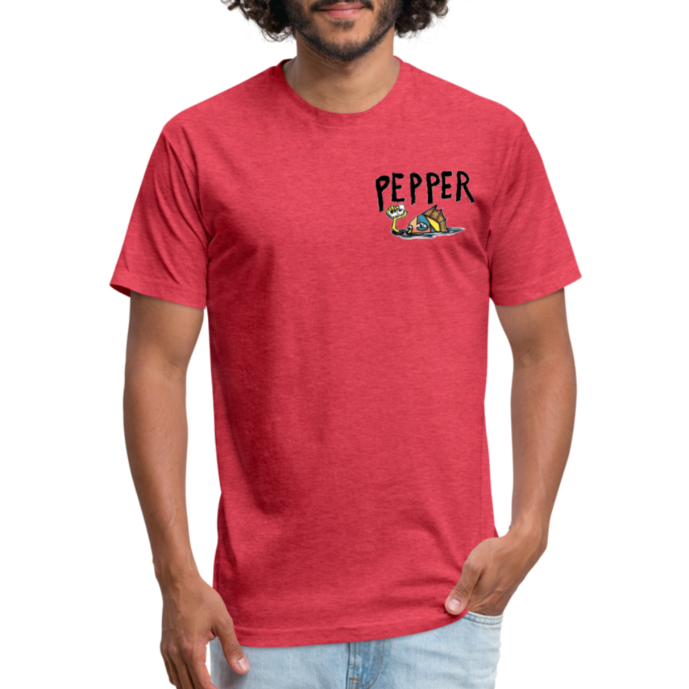 Peper Fish F/ Big Fish B T-Shirt by Next Level - heather red