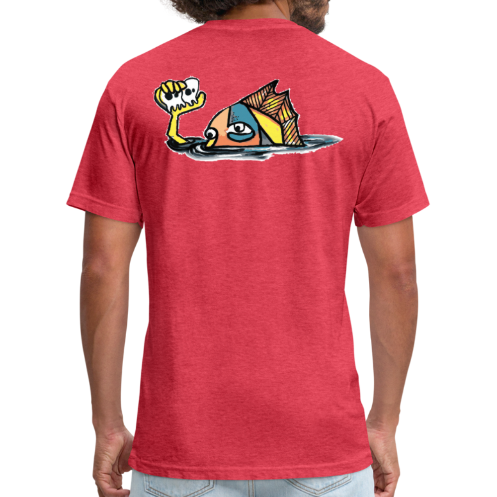 Peper Fish F/ Big Fish B T-Shirt by Next Level - heather red