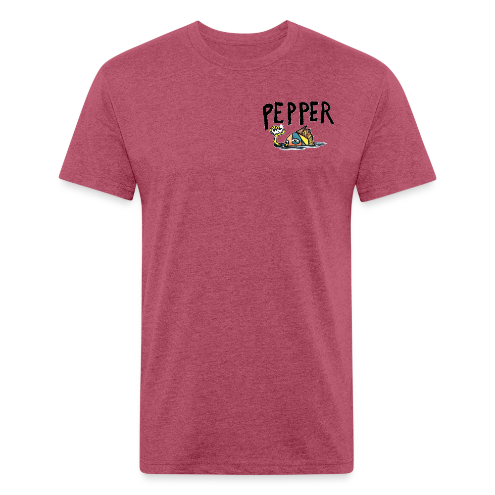 Peper Fish F/ Big Fish B T-Shirt by Next Level - heather burgundy