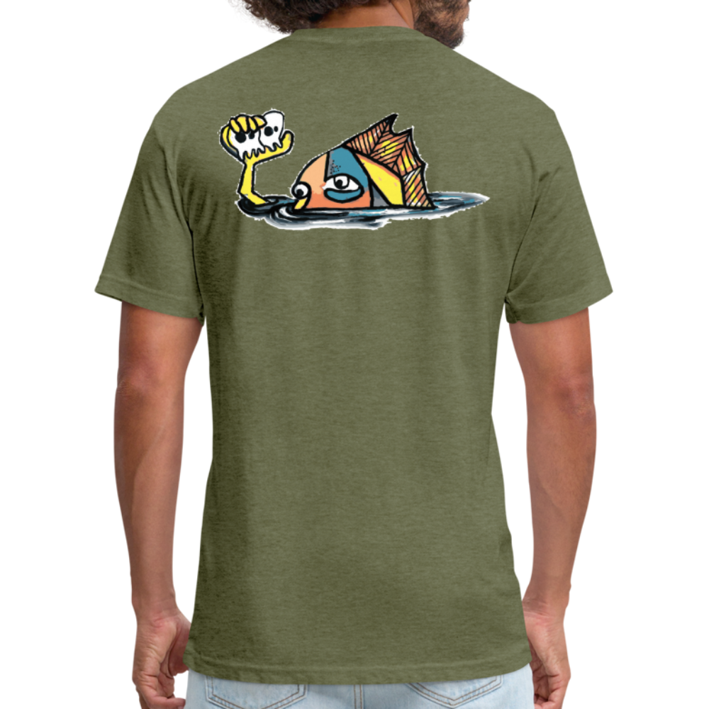 Peper Fish F/ Big Fish B T-Shirt by Next Level - heather military green
