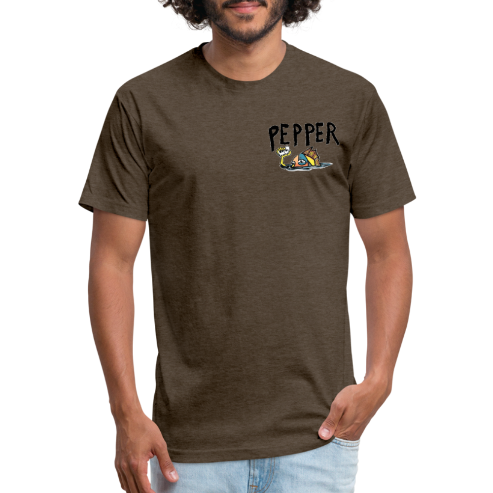 Peper Fish F/ Big Fish B T-Shirt by Next Level - heather espresso