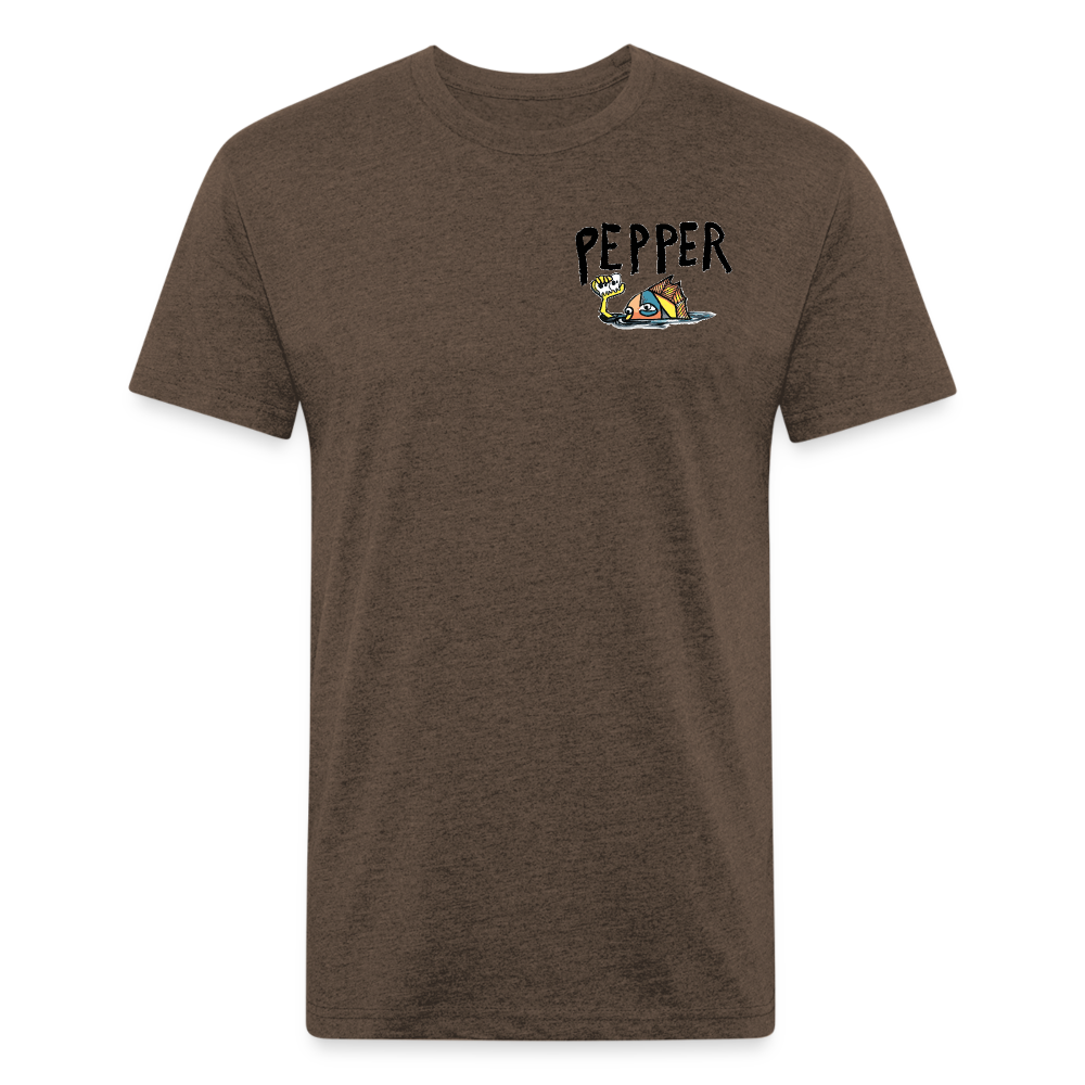 Peper Fish F/ Big Fish B T-Shirt by Next Level - heather espresso