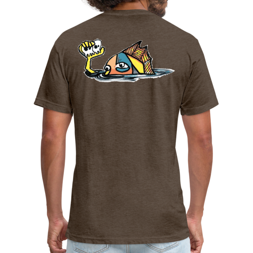 Peper Fish F/ Big Fish B T-Shirt by Next Level - heather espresso