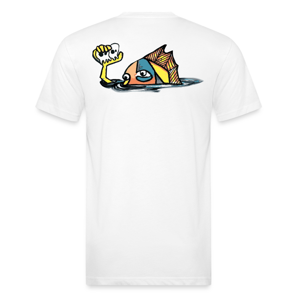 Peper Drip F/ Fish B T-Shirt by Next Level - white