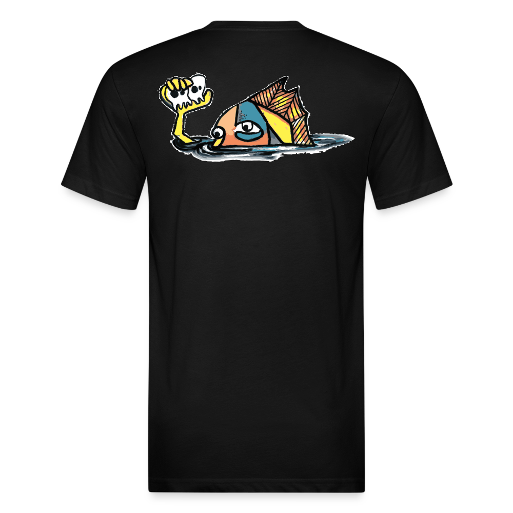Peper Drip F/ Fish B T-Shirt by Next Level - black