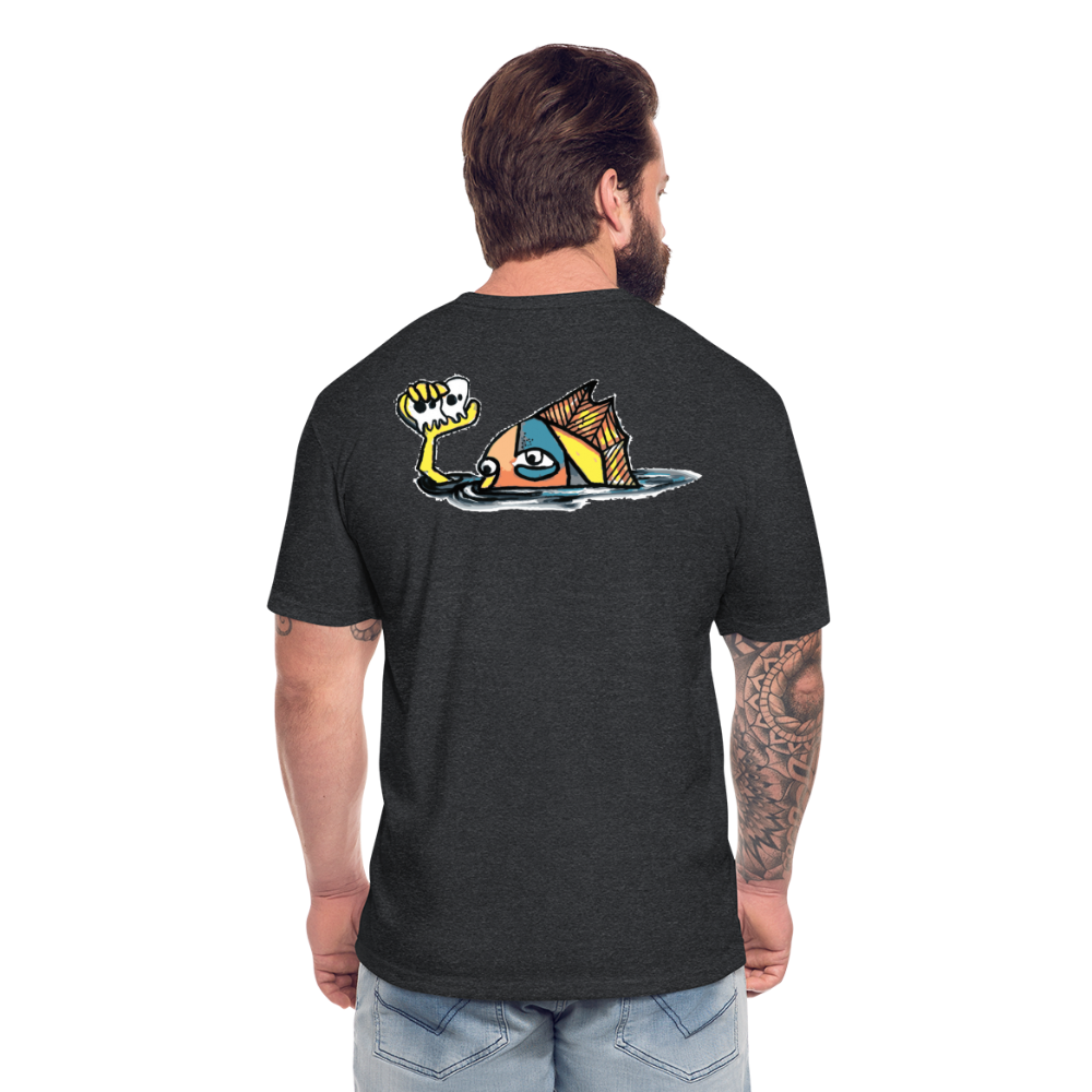 Peper Drip F/ Fish B T-Shirt by Next Level - heather black