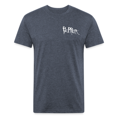 Peper Drip F/ Fish B T-Shirt by Next Level - heather navy