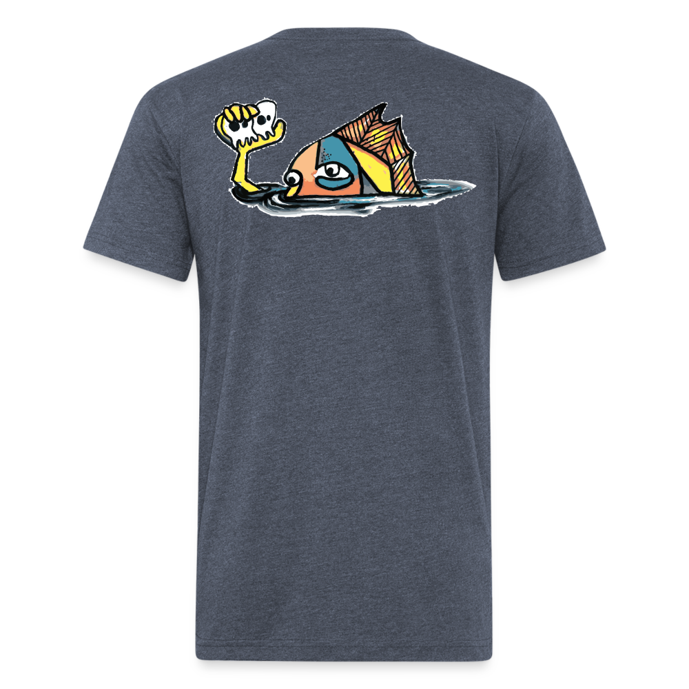 Peper Drip F/ Fish B T-Shirt by Next Level - heather navy