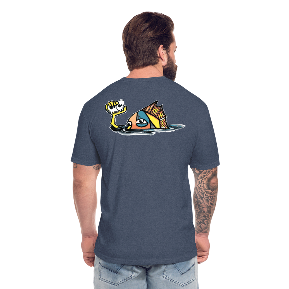 Peper Drip F/ Fish B T-Shirt by Next Level - heather navy